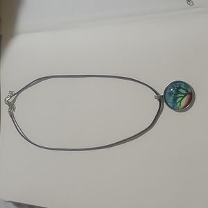 Women blue tree pendant necklace